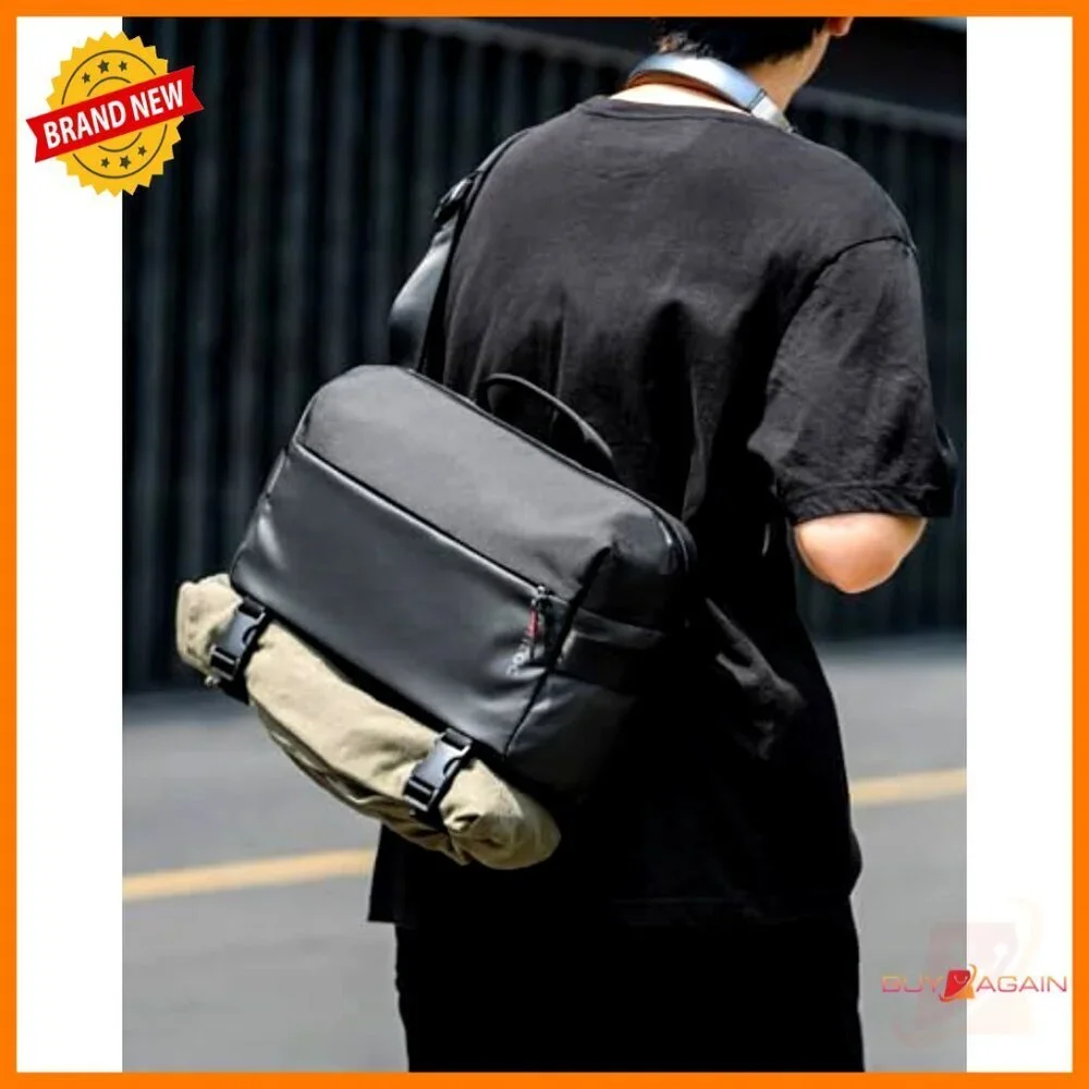 Compact Crossbody Sling Bag 10L, Water-Resistant Nylon, Multi-Compartment